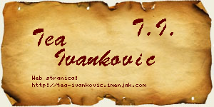 Tea Ivanković vizit kartica